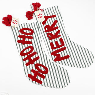 1 Set Of 2 Designs - Ticking Stocking With Sentiment