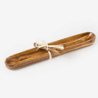 Acacia Wood Olive Boat With  Fork